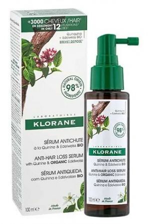 Klorane, serum z chininą o organiczną szarotką, przeciw wypadaniu włosów, 100ml