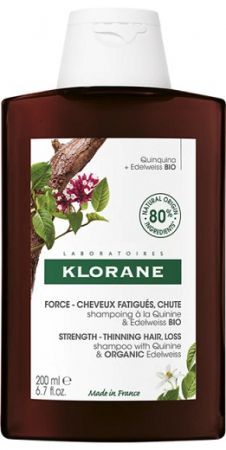 Klorane, szampon z chininą i organiczną szarotką, do włosów ze skłonnością do wypadania, 400ml