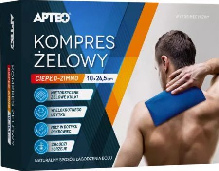 Kompres żelowy ciepło-zimno 10x26,5cm, Apteo, 1 sztuka