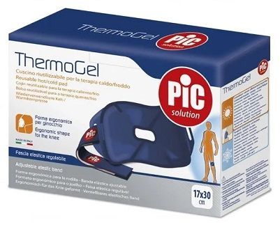 Kompres żelowy ThermoGel ciepło-zimno, w pokrowcu, kolano, Pic Solution, 17cmx30cm, 1 sztuka