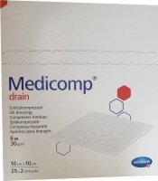 Kompresy włókninowe Medicomp Drain, jałowe, 10cmx10cm, 50 sztuk