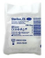 Kompresy z gazy bawełnianej Sterilux ES, jałowe, 17 nitkowe, 12-warstwowe, 5cmx5cm, 3 sztuki
