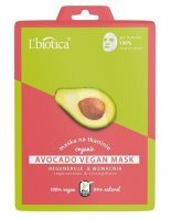 KRÓTKA DATA 08/2022 L'biotica Avocado Vegan Mask, maska na tkaninie, regenerująco-wzmacniająca, 23ml