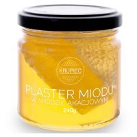 Krupiec, miód akacjowy z plastrem miodu, 240g