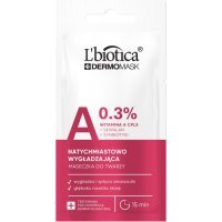 L'Biotica Dermomask, natychmiastowo wygładzająca maseczka do twarzy, z witaminą A, 8ml