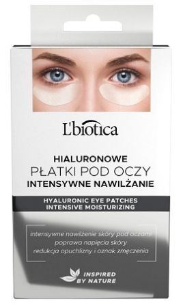 L'biotica, hialuronowe płatki pod oczy, intensywne nawilżanie, 6 sztuk (3 pary)