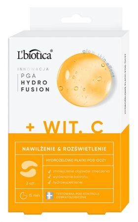 L'biotica, hydrożelowe płatki pod oczy z witaminą C, nawilżenie i rozświetlenie, 2 sztuki (1 para)
