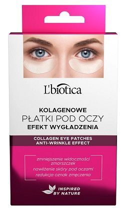 L'biotica, kolagenowe płatki pod oczy, efekt wygładzenia, 6 sztuk (3 pary)