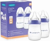 Lansinoh, butelka ze smoczkiem Natural Wave o wolnym przepływie, 2x160ml + zakrętki