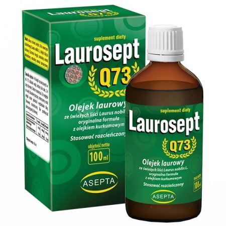 Laurosept Q73, olejek laurowy z olejkiem kurkumowym, krople, 100ml
