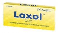 Laxol 100mg, czopki doodbytnicze, 12 sztuk
