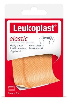 Leukoplast, Elastic, plaster z opatrunkiem, cielisty, 6cmx1m, 1 sztuka