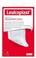 Leukoplast Leukomed, Absorbent Plus, plaster z opatrunkiem, biały, 5 sztuk