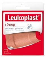 Leukoplast, Strong, plaster z opatrunkiem, cielisty, 8cm x 1m, 1 sztuka