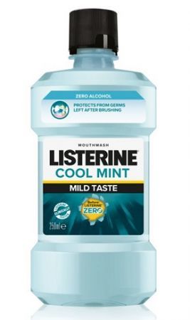 Listerine Cool Mint, Mild Taste, płyn do płukania jamy ustnej, 250ml