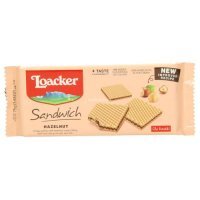 Loacker Sandwich Hazelnut, wafelki z kremem orzechowym, 75g