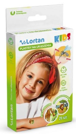 Lortan Kids, plastry na ukąszenia owadów, od 3 roku życia, 20 sztuk