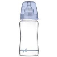 Lovi Diamond Glass, butelka szklana ze smoczkiem dynamicznym, Baby Shower Boy, po 3 miesiącu, 74/204, 250ml
