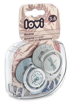 Lovi, smoczek uspokajający, silikonowy, dynamiczny, Botanic Boy, 3-6 miesięcy, 22/870, 2 sztuki
