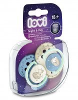 Lovi, smoczek uspokajający, silikonowy, dynamiczny, Night&Day Boy, po 18 miesiącu, 22/916, 2 sztuki