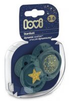 Lovi, smoczek uspokajający, silikonowy, dynamiczny, Stardust, green, 3-6 miesięcy, 22/893, 2 sztuki