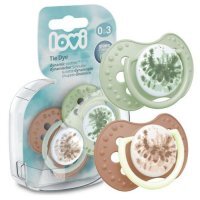 Lovi, smoczek uspokajający, silikonowy, dynamiczny, Tie Dye Green, 0-3 miesiące, 22/917, 2 sztuki