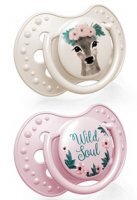 Lovi, smoczek uspokajający, silikonowy, dynamiczny, Wild Soul Girl, 3-6 miesięcy, 22/883, 2 sztuki