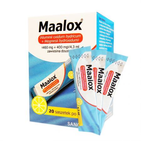 Maalox (460mg+400mg)/4,3ml, zawiesina doustna, 20 saszetek