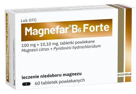 Magnefar B6 Forte (100mg Mg2+ + 10,1mg), 60 tabletek