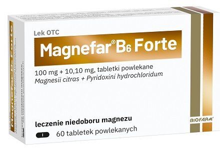 Magnefar B6 Forte (100mg Mg2+ + 10,1mg), 60 tabletek