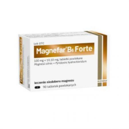 Magnefar B6 Forte (100mg Mg2+ + 10,1mg), 90 tabletek