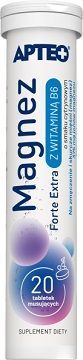 Magnez Forte Extra z witaminą B6, smak cytrynowy, Apteo, 20 tabletek musujących