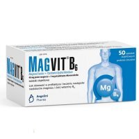 Magvit B6 (48mg+5mg), lek z magnezem i witaminą B6, 50 tabletek dojelitowych