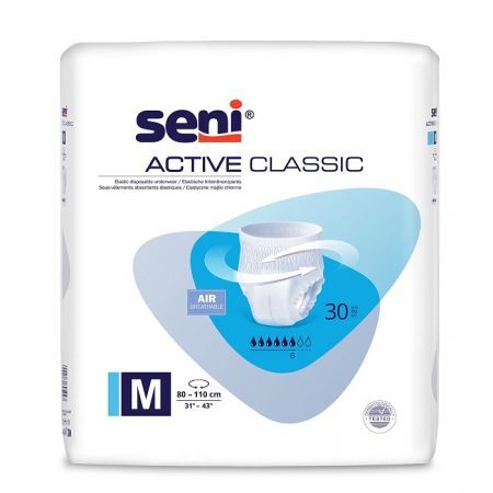 Majtki chłonne Seni Active Classic, rozmiar M, chłonność 6/8, 30 sztuk