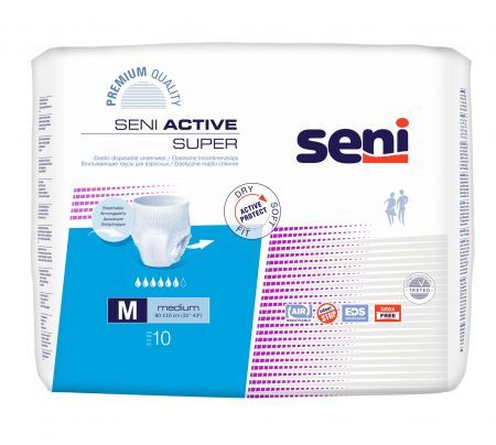 Majtki chłonne Seni Active Super, rozmiar M, chłonność 6, 10 sztuk