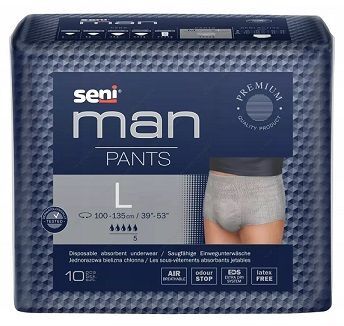 Majtki chłonne Seni Man Pants, rozmiar L, chłonność 5, 10 sztuk