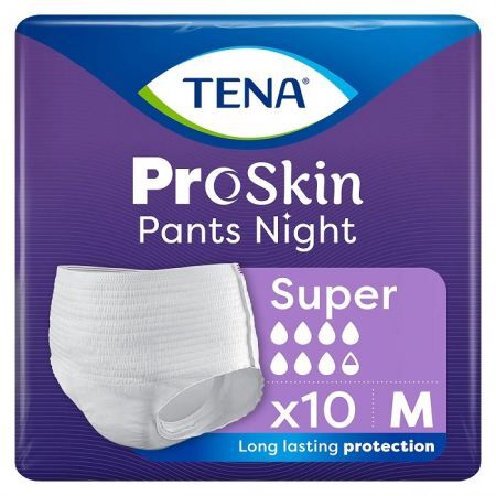Majtki chłonne Tena Pants ProSkin Night Super, rozmiar M, chłonność 7,5/8, 10 sztuk