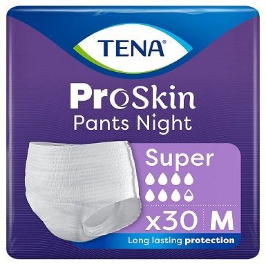 Majtki chłonne Tena Pants ProSkin Night Super, rozmiar M, chłonność 7,5/8, nowa wersja, 30 sztuk
