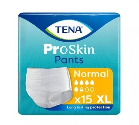Majtki chłonne Tena Pants ProSkin Normal, rozmiar XL, chłonność 5,5/8, 15 sztuk