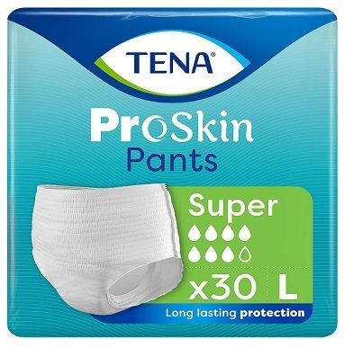 Majtki chłonne Tena Pants ProSkin Super, rozmiar L, chłonność 7/8, nowa wersja, 30 sztuk