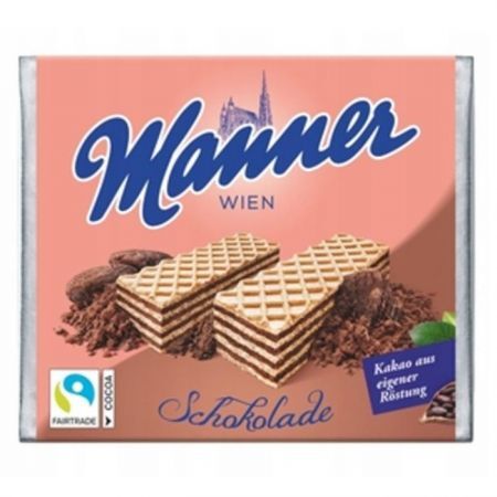 Manner Chocolate Wafers, wafelki z nadzieniem czekoladowym, 75g