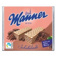 Manner Chocolate Wafers, wafelki z nadzieniem czekoladowym, 75g