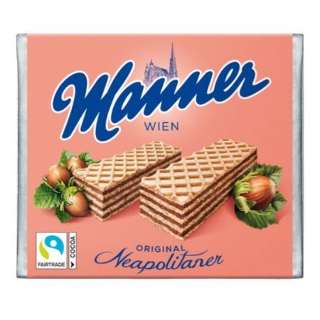 Manner Original Neapolitaner, wafelki z nadzieniem orzechowym, 75g