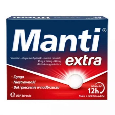 Manti Extra (10mg+165mg+800mg), 24 tabletki do rozgryzania i żucia
