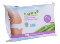 Masmi Natural Cotton, chusteczki nasączane do higieny intymnej, 20 sztuk