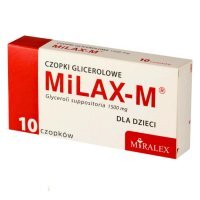 MiLAX-M, czopki glicerolowe dla dzieci, 10 sztuk