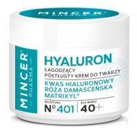 Mincer Pharma Hyaluron, łagodzący krem do twarzy 40+, półtłusty, 50ml