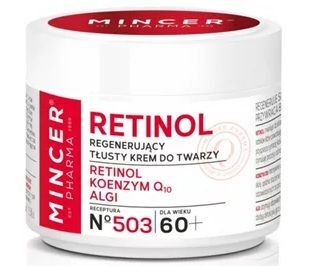 Mincer Pharma Retinol, regenerujący krem do twarzy 60+, tłusty, 50ml
