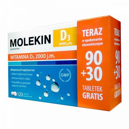 Molekin D3 2000 j.m., 90 tabletek + 30 tabletek w prezencie