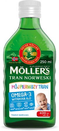 Mollers Mój Pierwszy Tran Norweski, płyn, po 4 tygodniu życia, 250ml